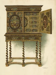 Walnut Cabinet Inlaid with Marqueterie, the Property of The Hon Charlotte Maria Lady North and R Eden Dickson