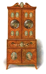 Painted Satin-wood Writing-Cabinet