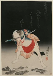 Arashi Rikan as Sanshichi Kurobei in the Play Natsu matsuri Naniwa Kagami