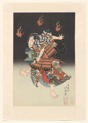 Nakamura Shikan II as the Fox (kitsune) Genkurō in the Play 