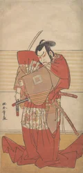 The Actor Ishikawa Danjuro V Performing a Shibaroku Act with a Drawn Sword in His Hand