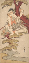 The Actor Otani Hiroemon III Watching from the Branches of a Pine Tree
