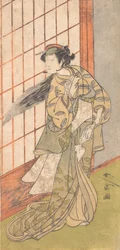 The First Nakamura Tomijuro as an Angry Woman Standing in a Room
