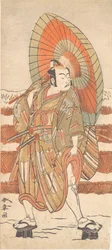 The Second Ichikawa Yaozo as a Samurai Standing in the Snow, probably 1774