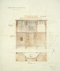 Design for Cupboard in English Walnut and Ebony