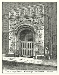 The Chapel Porch, Greenway Almshouses, Tiverton (engraving)