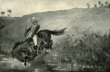 Narrow Escape of Lieutenant Roberts While Pursued by Natives Near Lucknow