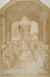Aeneas Piccolomini Kissing the Slipper of Pope Eugenius, after Pinturicchio