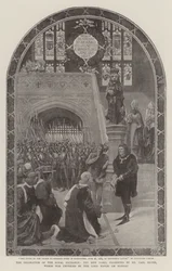 The Decoration of the Royal Exchange, the New Panel Presented by Mr Carl Meyer, Unveiled by the Lord Mayor