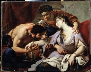 Queen and Slave. Painting by the school of Simon Vouet (1590-1649)