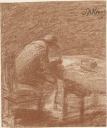 Man Writing at a Table