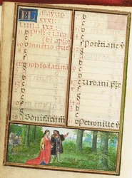 Folio from a miniature Book of Hours, use of Rome, Bruges
