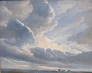 Study of Clouds with a Sunset Near Rome