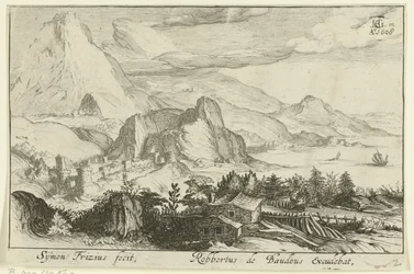 Mountain Landscape with Buildings