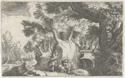 Forest Landscape with Hagar and Ishmael Southern European Landscapes (series title) Topographia variarum regionum (series title)