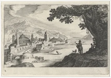 Cityscape with a Building with a Dome-shaped Roof