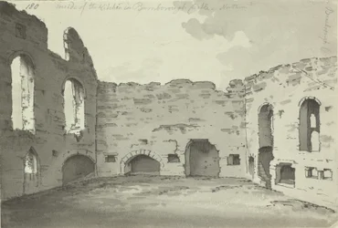Bamburgh Castle, Kitchen Ruins, Add. 15542, f.180, c.1780