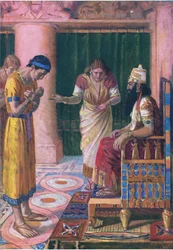 Daniel in the Kings court, from The Bible Picture Book published by Thomas Nelson, c.1950