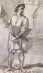 Arts of Bologna: seller of Parmesan cheese