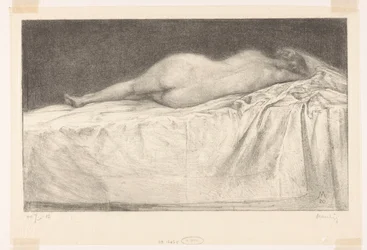 Naked woman lying on a bed