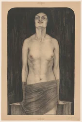 Standing Woman with Bare Upper Body (Vampire)