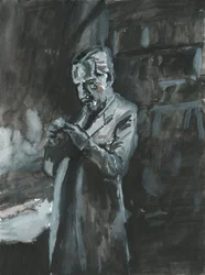 Man smoking a pipe