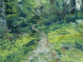 Pathway through woodland no 2, 2023