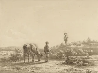 Boy with Cow and Shepherd