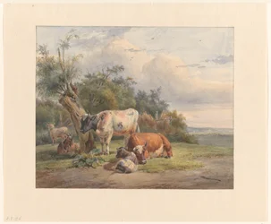 Landscape with Cattle by a Tree