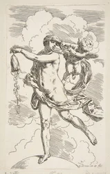 Fortune Standing on a Globe Emptying a Purse of Coins, ca. 1635-1636