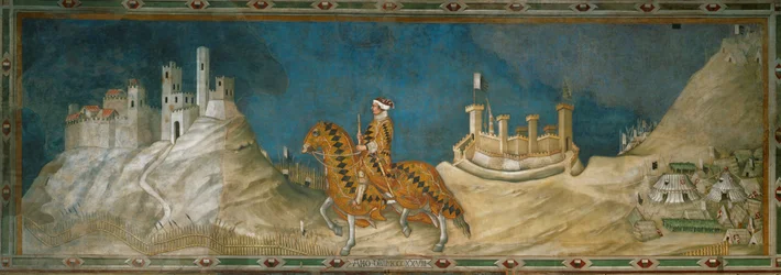 Guidoriccio da Fogliano, Condottiere, Riding Through the Barren Mountains Surrounding Siena