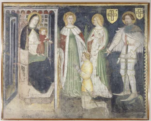 Madonna and Child with St. Catherine, St. Ursula, St. George and the Patron, Theodoric of Chur