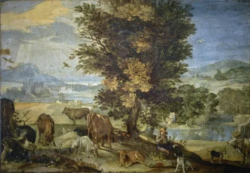 Landscape with Shepherd and Animals