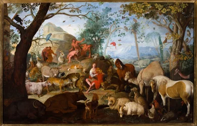 Orpheus enchanting the animals with music