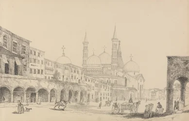 Album of 30 Views in the Tyrol and Italy: Church of Saint Antonio - Padua 3rd November 1840