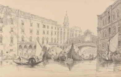 Album of 30 Views in the Tyrol and Italy: The Rialto - Venice 8th Nov.r 1840