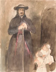 A Priest with Two Children