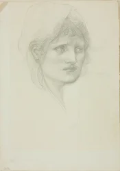 Draped Head, Eyes Looking Toward Right