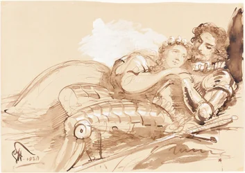 A Maiden Embraced by a Knight in Armor