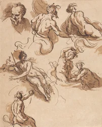 Sheet of Classical Figure Studies