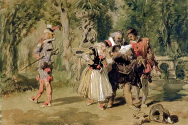 Sir Andrew Aguecheek Writes a Challenge, 1859
