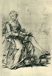 Woman putting on her stockings