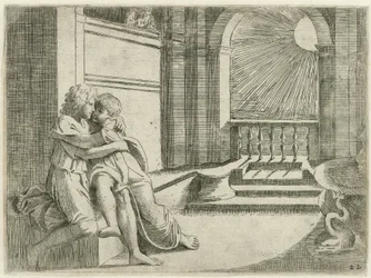 Abimelech Sees Isaac Caressing Rebekah (Biblical Scenes, Historia del Testamento Vecchio)