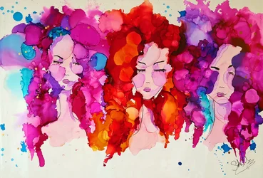 Colorful Flowing Women