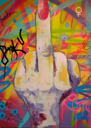 Colorful Middle Finger Art