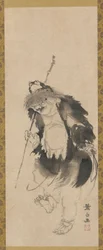 Gama Sennin (Chinese Hou Xiansheng) and His Three-Legged Toad