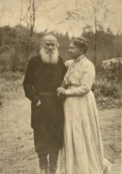 Russian author Leo Tolstoy and his wife, Sophia, Russia, 23 September 1910