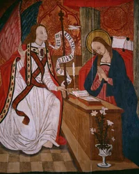 Annunciation, panel from the Church San Andres of Tortura