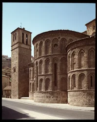 Art Mudejar: View of the Apse of the Church Santiago de Arrabal, 13th Century Toledo, Spain