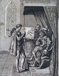 Christopher Columbus offering his services to the King of Portugal